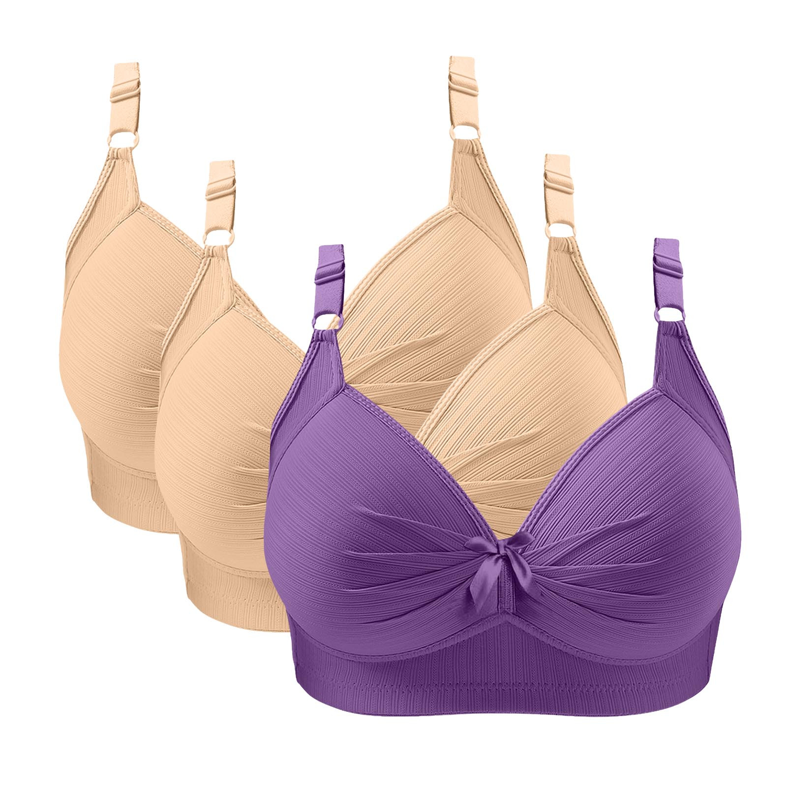 HAPIMO Womens 3 Pack Wireless Bras No Underwire Push Up Full Coverage ...