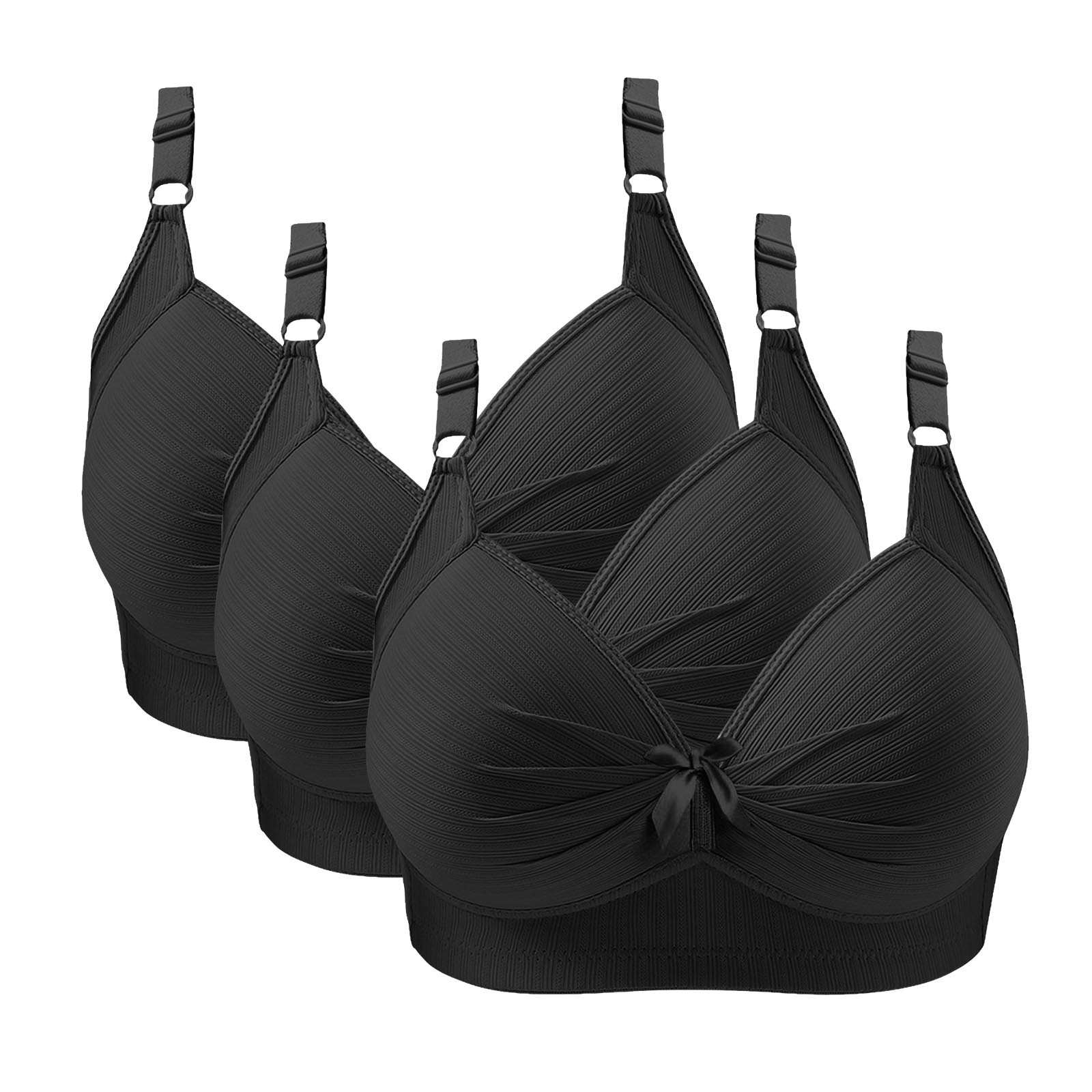 HAPIMO Womens 3 Pack Wireless Bras No Underwire Push Up Full Coverage ...